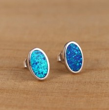 925 Sterling Silver Blue Opal