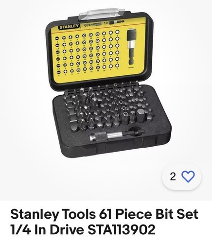 Stanley tools piece bit - 61, set