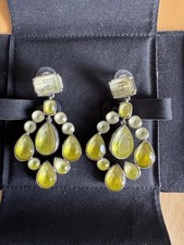 Chanel Runway Pale Green Tear Drop Earrings - As Worn At 2017 Paris Fashion Week