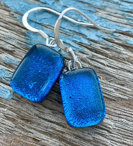 Dichroic glass earrings - glass,