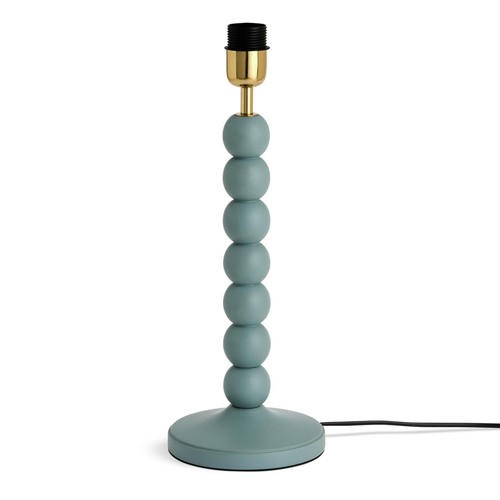 Blue wooden table lamp base - table,