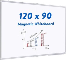 Magnetic Whiteboard for Wall Aluminium Frame Dry Erase + Pen Tray 120x90cm