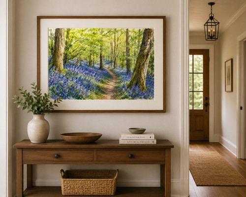 Bluebell woodland watercolour - bluebell,