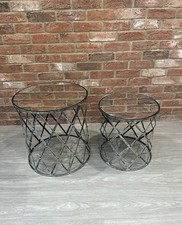Great Condition Barker And Stonehouse Diamond Design Nest Tables. Mirrored. 