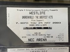 Westlife Ticket 2003