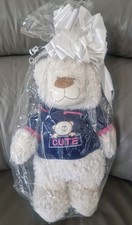 GIFT PACKED CUTE BIG TEDDY BEAR  PLUSH TOY - WHITE & BLUE - Approx 50cm *NEW*