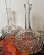 Pair Antique Cut Crystal