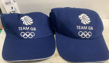 2x Team GB Olympics 2012 Baseball Cap Hat One Size Official Blue New Tags