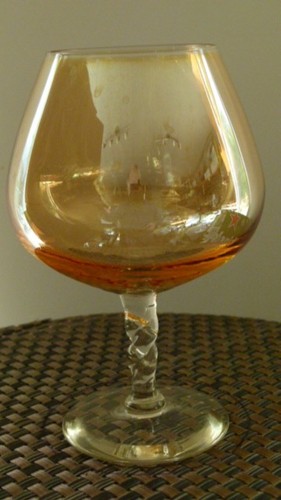Iridescent twist stemmed amber - twist,
