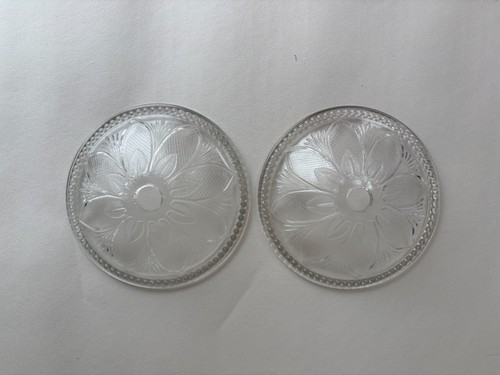 Pair pressed glass brevete - pair,