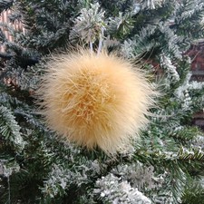 Luxury Mustard feather bauble