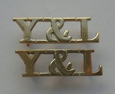 British Army York & Lancaster Regiment Brass Shoulder Titles
