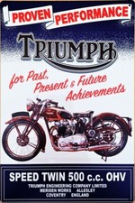 Triumph motorcycle Tin sign Speed Twin 500 Retro classic motorbike Metal plaque