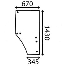 R/H DOOR GLASS FOR JOHN DEERE