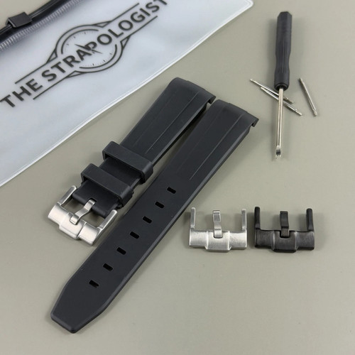 Black rubber watch strap - watch,