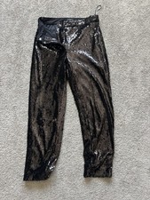 River Island Black Sequin Trousers Size 8