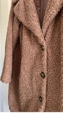 SAINSBURYS TU SIZE 18 LOVELY WARM CHUNKY DUSKY PINK TEDDY WINTER COAT NEW RP £40