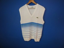 Chemise Lacoste  Vintage  Knit  Tank Top Made In France Size M Retro Tennis 80's