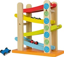 Eichhorn Wooden Car Race Track Runway Set Toy with Cars Motor Skills - 100002220