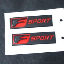 2x Red Black Matte F-SPORT Rear Metal Sticker Badge Emblem Decal FSPORT 3D Turbo