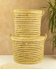 Wicker Laundry Basket With