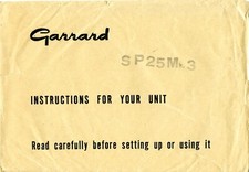 Garrard SP25 Mk3 Instruction Manual DIGITAL PDF
