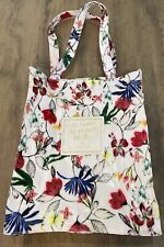 Tabitha Webb White Floral Tote Waterproof Bag Shopping Be Happy Be Bright Be You