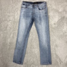 Crosshatch Black Label Buraca Jeans Mens 32R W32 L32 Light Blue Slim Fit 