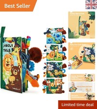Soft Fabric Jungle Tails Sensory Book - Perfect Gift for Newborns 0-12