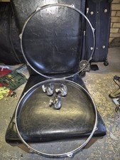 Vintage Premier 16" Die Cast Floor Tom Hoops 8 Lug Plus floor tom leg mounts. 