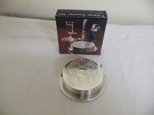 Vintage Silver Plated  Drinks Coaster Set Of 6 With Stand  & Boxed