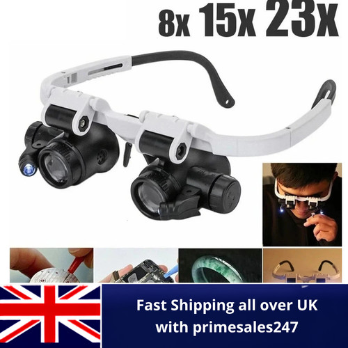 Led headband magnifier - headband, 8x