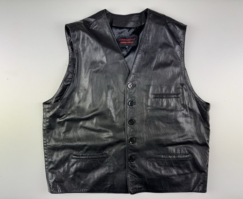 Real leather waistcoat vest - waistcoat,