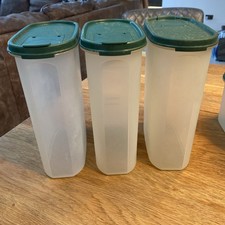 Vintage Tupperware Set of 3 Store & Pour Cereal/Pasta Containers
