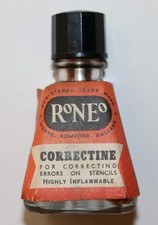 Vintage glass bottle of RONEO CORRECTINE - Stencil correcting fluid  with dipper