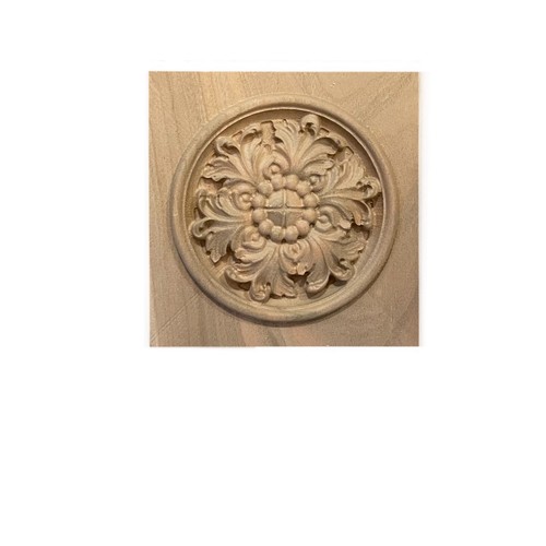 Solid hardwood carved rosette - solid,