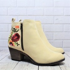 Womens Body Flirt Cream Zip Up Mid Heel Ankle Boots UK 8 EUR 41 RRP - £40.00