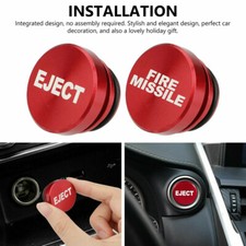 2x Car Accessories Fire Missile Eject Button Cigarette Lighter Plug Cover DC 12V
