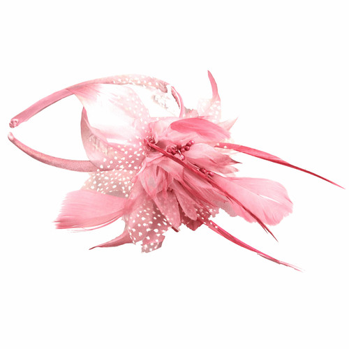 Pink fascinator chiffon flower