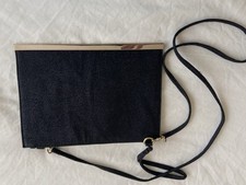 BHS Black Sparkle Square Flat Shoulder Bag