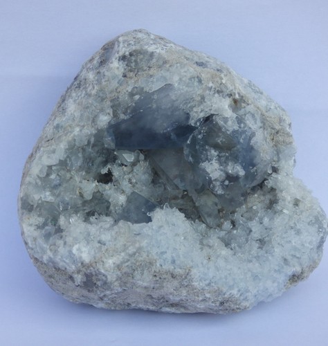 Pale blue celestite crystal - pale,