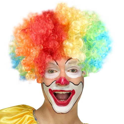 Rainbow funny clown curly - clown, wigs