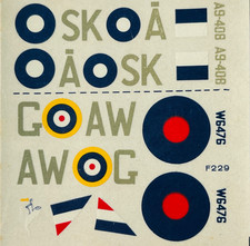 FROG Decals :  1/72 scale 