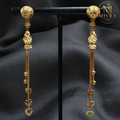 22ct gold long heart charm - heart,
