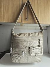 KIPLING DESIGNER METALLIC GOLD LARGE SHOULDER TOTE SATCHEL HANDBAG