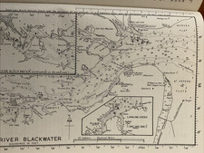 VINTAGE SEA CHART / NAUTICAL MAP 1971 - River Blackwater - To Frame?