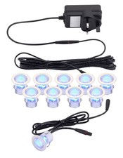 Outdoor Light Silver Kios 2 LED 30mm Decking Kit IP44 CCT Green/Cyan/Light