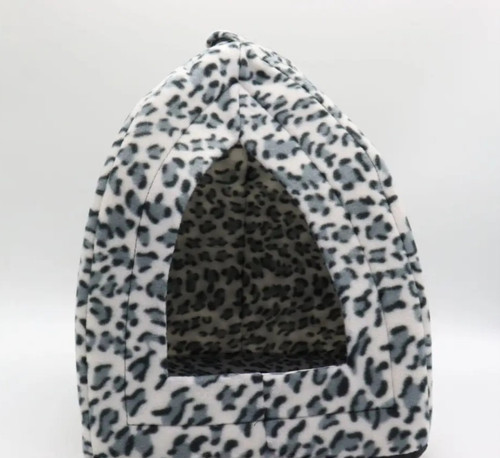 Cat bed igloo grey leopard - grey,