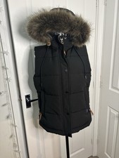 Superdry Women’s Black Hooded Gilet Seize 12 Excellent Condition
