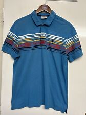 U.S. POLO ASSN Men’s Blue Striped Polo Neck T-Shirt & Embroidered Logo UK Size L